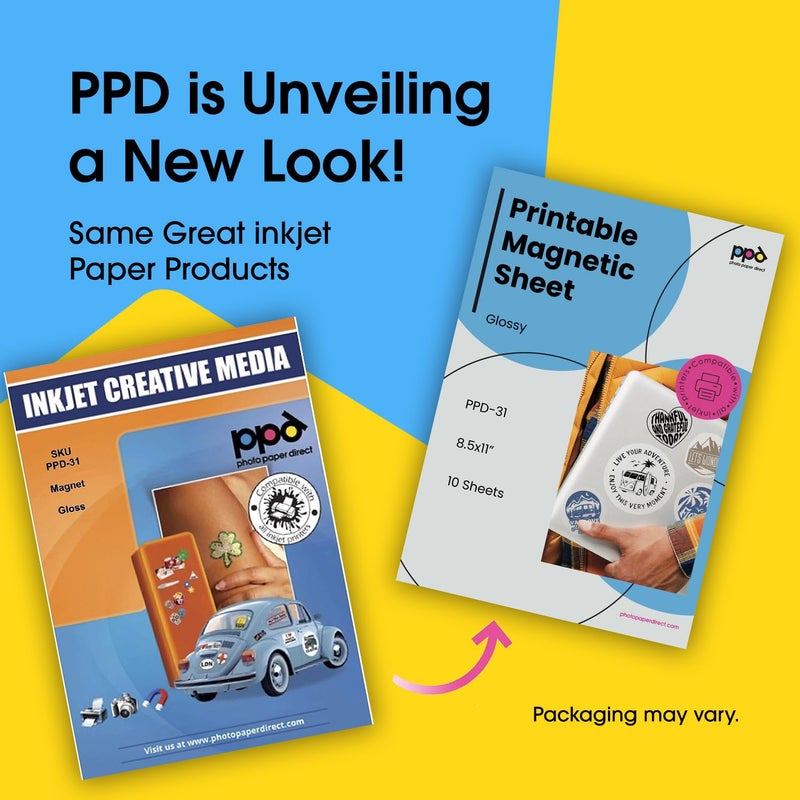 PPD 10 Sheets Printable Inkjet Magnetic Sheets Glossy Finish Premium 13mil Thick Photo Paper Quality, Instant Dry and Water-Resistant 8.5x11 (PPD-31-10) - Image 2